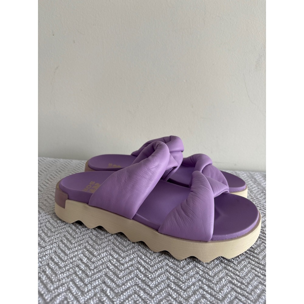 Sorel Kinetic Impact II Puff Slide Orchid Purple Leather Platform Sandal 8
